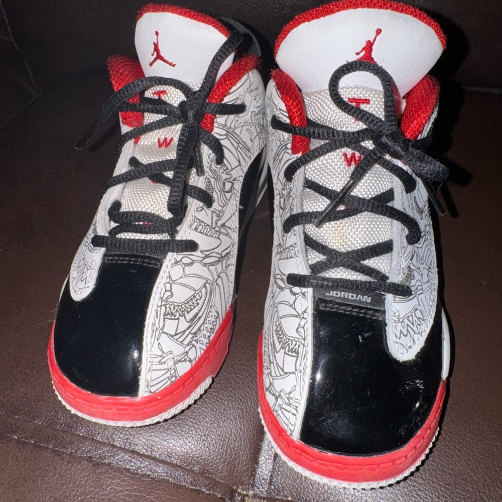 Jordan Black and Red High-Top Sneakers